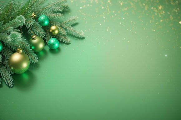 Download Green Christmas Digital Paper Background - Background Collection