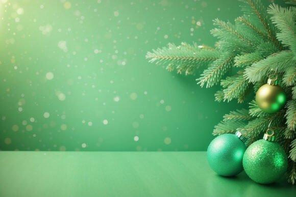 Download Green Christmas Digital Paper Background - Background Collection