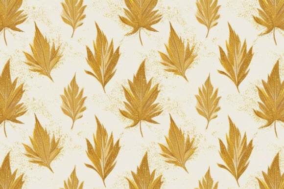 Download Gold Leaves Seamless Pattern Background - Background Collection
