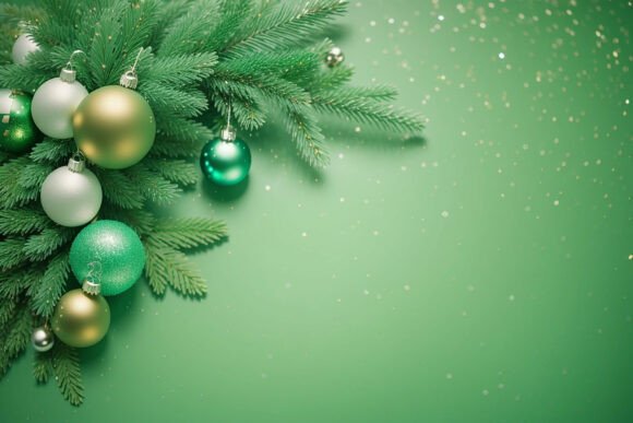 Download Green Christmas Digital Paper Background - Background Collection