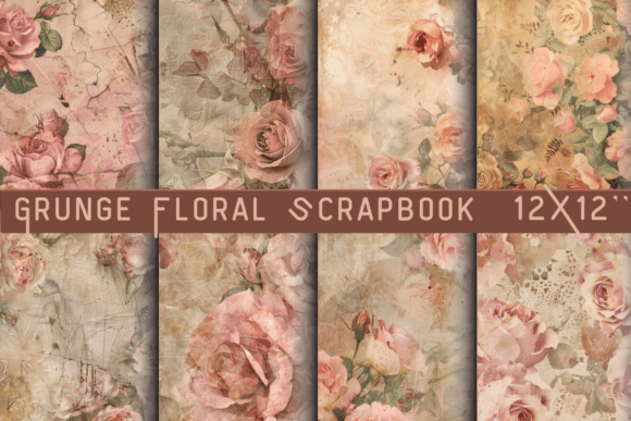 Download Grunge Floral Scrapbook Background - Background Collection