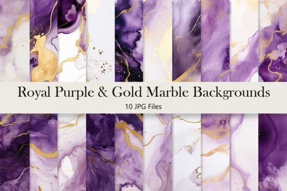 Download Royal Purple &amp; Gold Marble Backgrounds - Background Collection