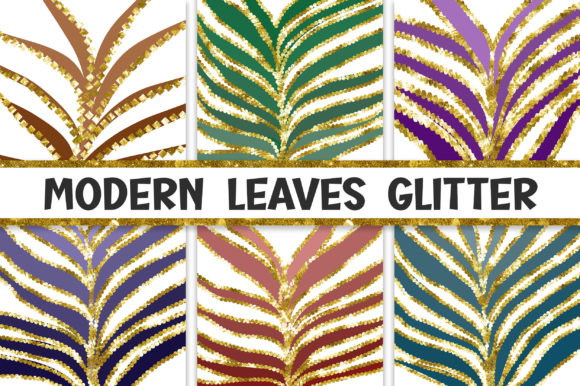 Download Modern Leaves Glitter Background - Background Collection