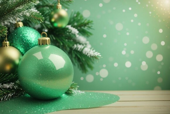 Download Green Christmas Digital Paper Background - Background Collection