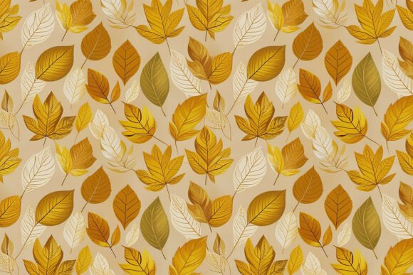 Download Gold Leaves Seamless Pattern Background - Background Collection