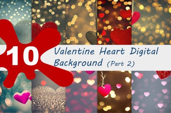 Download Valentine Heart Digital Background Part2 - Premium Resources