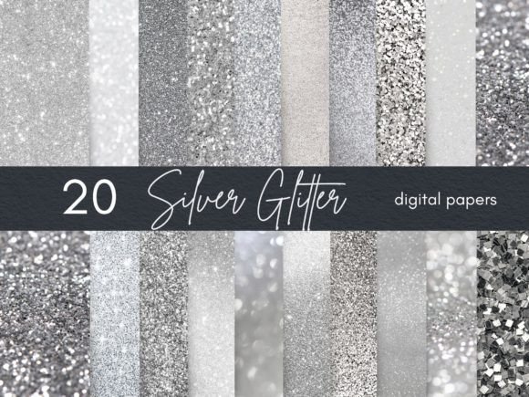 Download Silver Glitter Digital Paper Background - Background Collection
