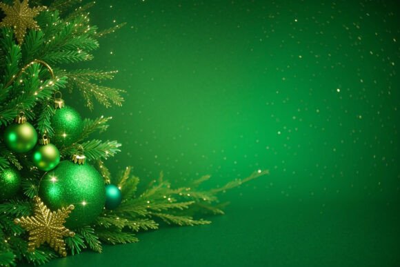 Download Vintage Green Christmas Background - Background Collection