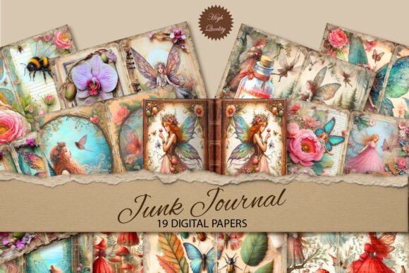 Download Fairies Junk Journal Paper Background - Background Collection