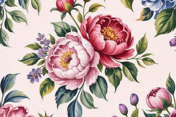 Download Artistic Peony Rose Floral Background - Background Collection