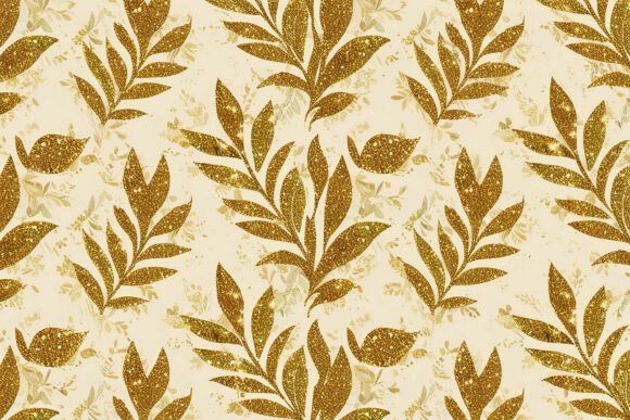 Download Gold Leaves Seamless Pattern Background - Background Collection