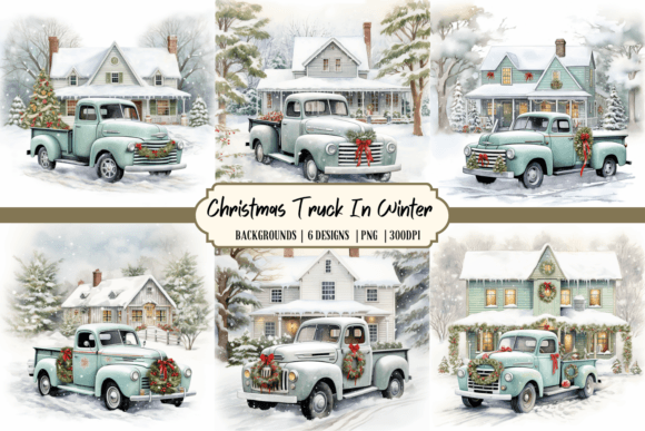 Download Christmas Truck in Winter Background - Background Collection