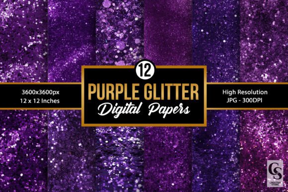 Download Purple Glitter Digital Paper Backgrounds - Background Collection