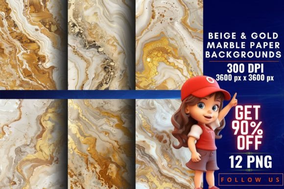 Download Beige &amp; Gold Marble Paper Background - Background Collection