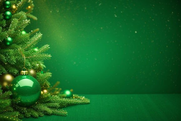 Download Vintage Green Christmas Background - Background Collection