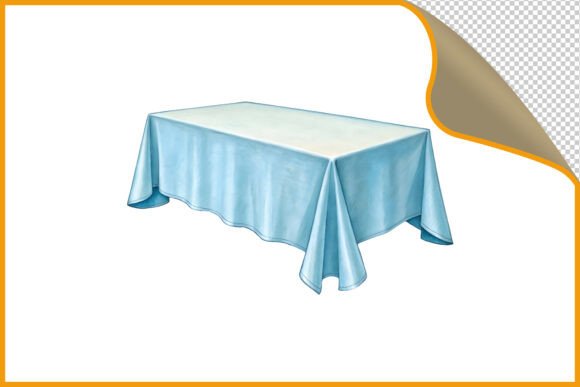 Download Light Blue Tablecloth over Table PNG - Tablecloth Collection