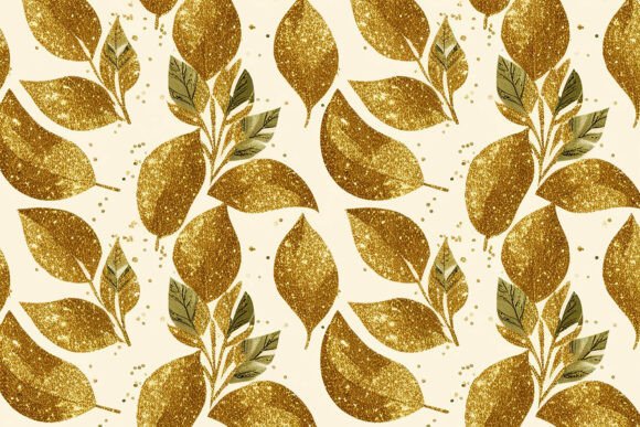 Download Gold Leaves Seamless Pattern Background - Background Collection