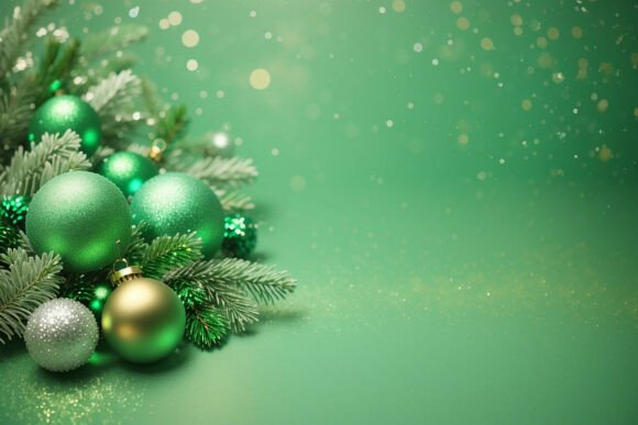 Download Green Christmas Digital Paper Background - Background Collection