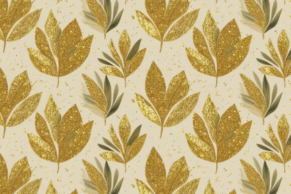 Download Gold Leaves Seamless Pattern Background - Background Collection