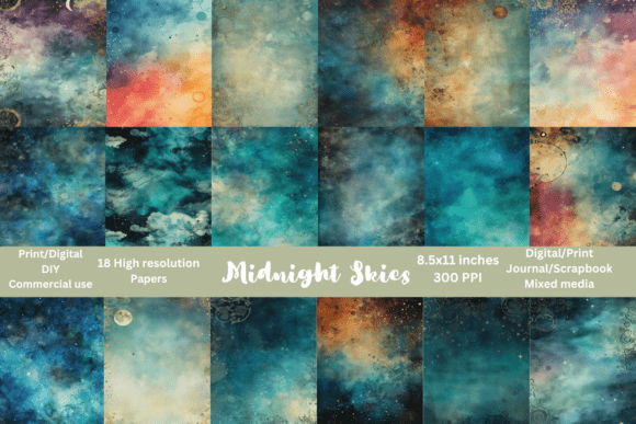 Download 18 HI-RES 8.5x11 Print Ready Backgrounds - Background Collection