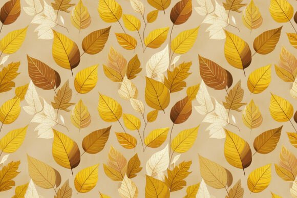 Download Gold Leaves Seamless Pattern Background - Background Collection