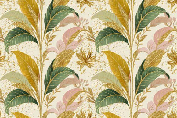 Download Gold Leaves Seamless Pattern Background - Background Collection