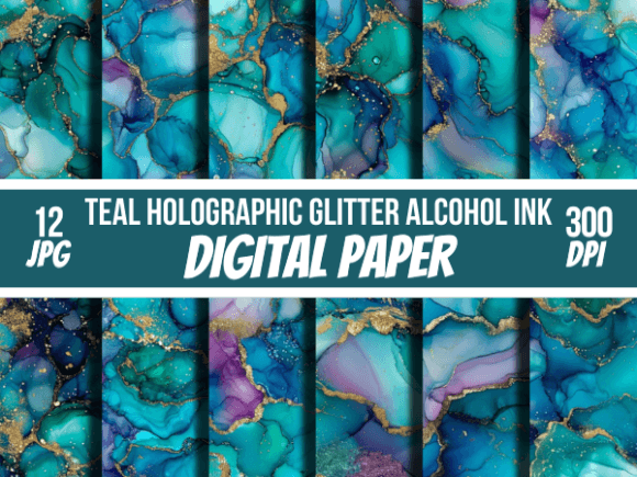 Download Teal Glitter Alcohol Ink Background Pape - Background Collection