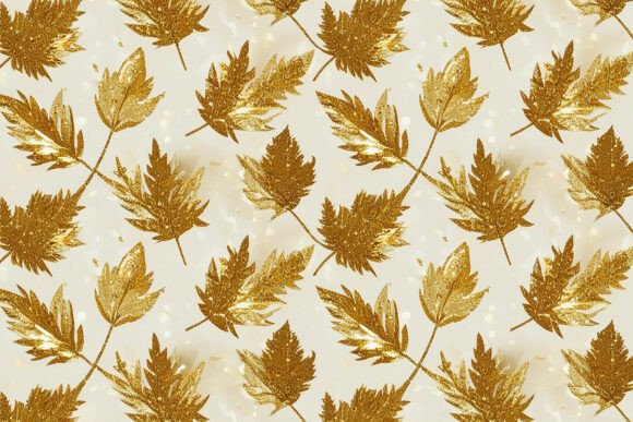 Download Gold Leaves Seamless Pattern Background - Background Collection