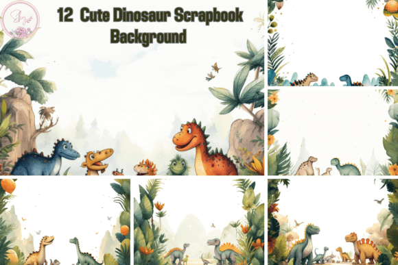 Download Cute Dinosaur Scrapbook Background - Background Collection