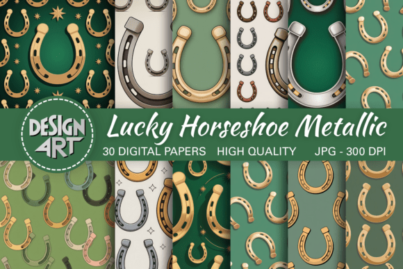 Download Lucky Horseshoe Metallic Background - Background Collection
