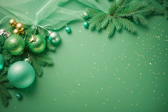 Download Green Christmas Digital Paper Background - Background Collection