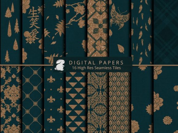 Download Emerald &amp; Gold Pattern Backgrounds - Background Collection
