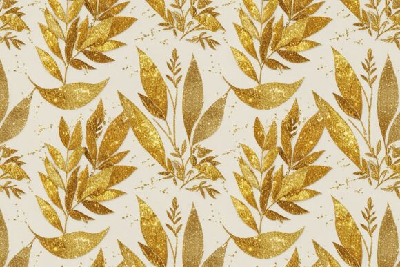 Download Gold Leaves Seamless Pattern Background - Background Collection