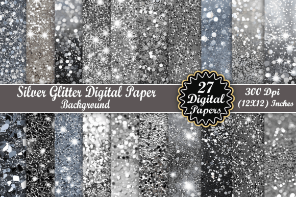 Download Silver Glitter Digital Paper Background - Background Collection