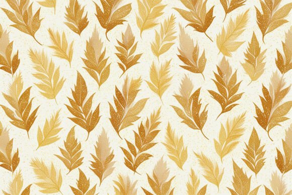 Download Gold Leaves Seamless Pattern Background - Background Collection