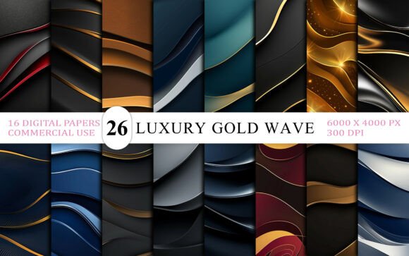 Download Luxury Gold Wave Abstract Background - Background Collection