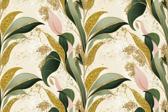 Download Gold Leaves Seamless Pattern Background - Background Collection