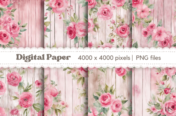 Download Pink Cottagecore Floral Wood Background - Background Collection