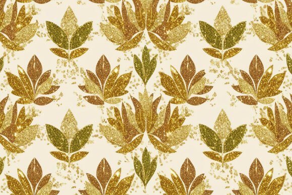 Download Gold Leaves Seamless Pattern Background - Background Collection